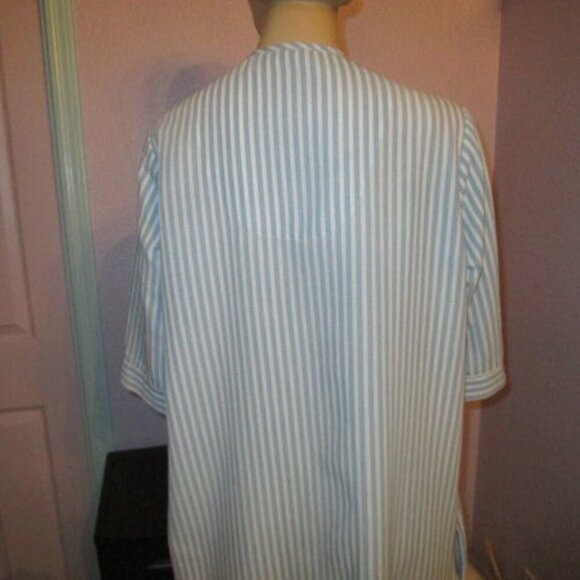 Seersucker EMBROIDERED Size S House DRESS Pockets ZIP Collections Etc PATIO Maxi - Picture 9 of 10